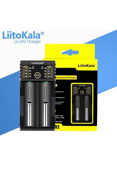 liitokala Lii-202 18650 Charger 1.2v/3.7v/3.2v/3.85v 21700 20700 2665014500 16340 Nimh Li-ion Bat...