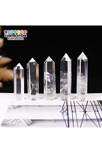 Choice 5-6cm 1pc Natural Gemstones White Clear Quartz Tower Wand Healing Energy Hexagonal Obelisk Crystal P