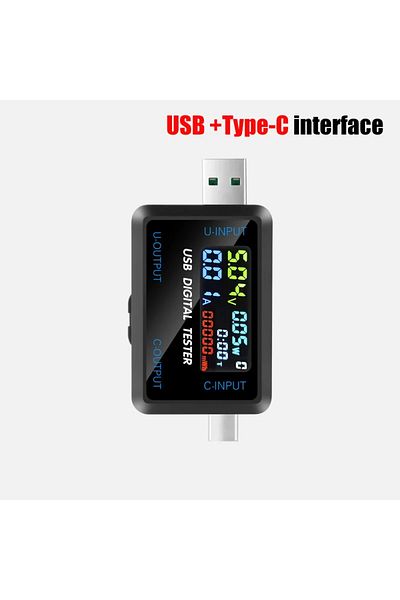 TELEHILL Usb Type-c Type-c/usb Tester Digital Voltmeter Battery Capacity Tester Voltage Current Meter Ammeter