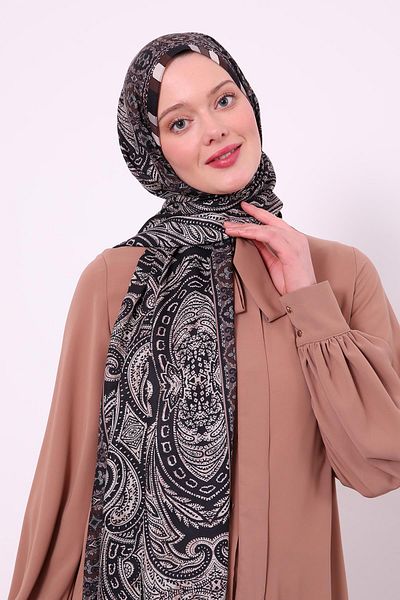 Levidor Μαύρο έθνικ σχέδιο Love Shawl
