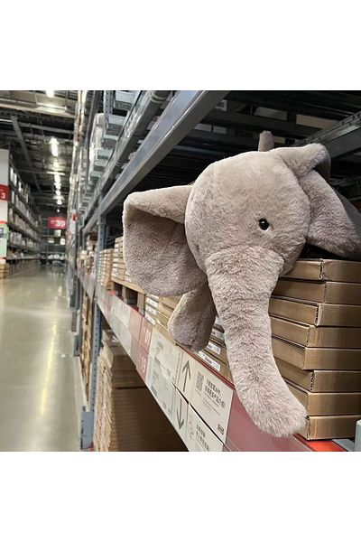 Choice 45cm Light Grey Super Soft Grey Elephant Plush Toys Cute Stuffed Flappy Ears Long Plush Elephant Ani