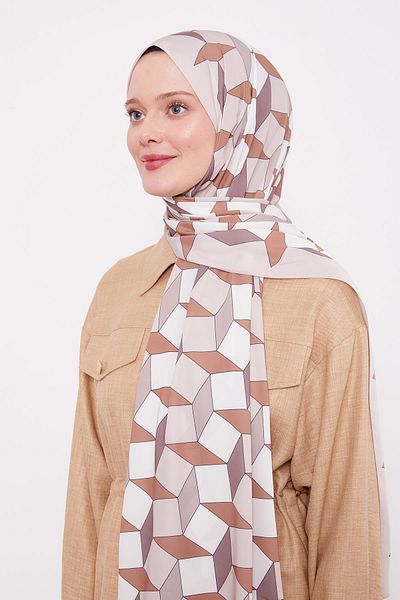 Levidor Şal Club cu model geometric crem