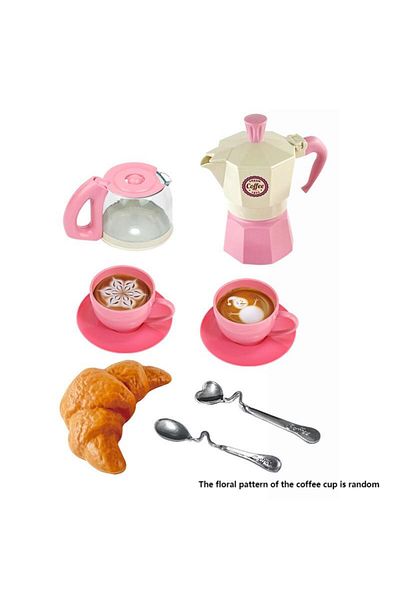 Choice Pink Children Play House Toy Simulation Coffee Snack Set Meal Italian Coffee Toy