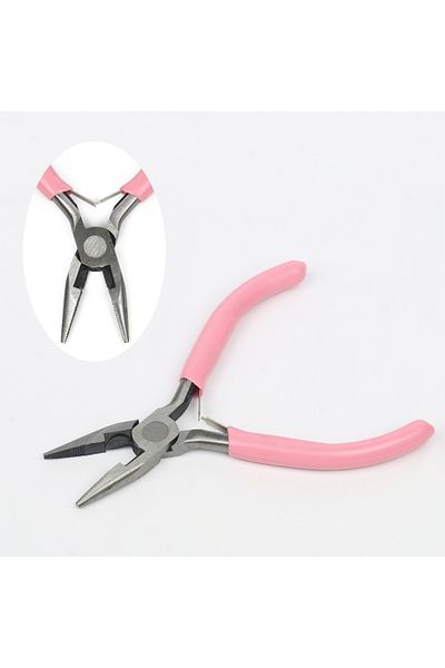 Choice Type 1 5 Styles Durable Pink Metal Mini Diagonal Pliers Round Bent Needle Nose Cutter Handcraft Bead