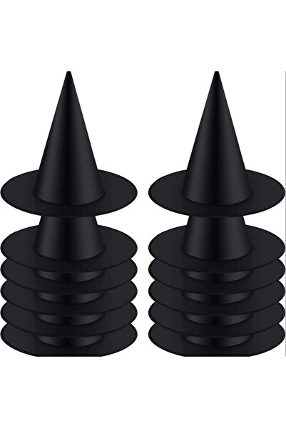 Choice قبعة ساحرة معلقة باللون الأسود من 12 قطعة، إكسسوار زي قبعة ساحرة لحفلا...