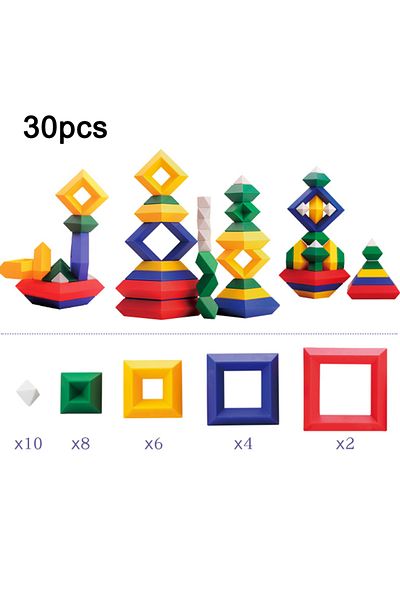 Choice 30pcs Kids Construction Set Pyramid Building Blocks Set 3d Geometry Space Game Montessori Educationa