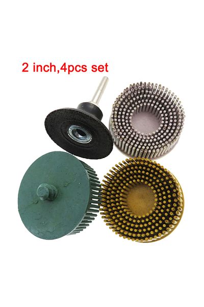 Choice 2 Inch With Backer 3pcs Abrasive Bristle Disc 2inch 50mm,with Backer Holder 1/4 Inch Shank For Metal