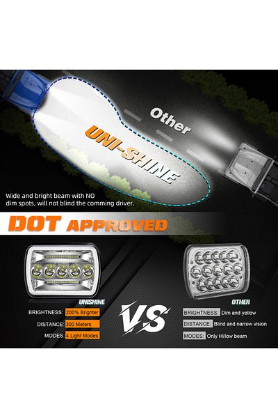 Choice 2pc Co Light 400w 5x7 Inch Led Headlights 7x6 80000lm Led Headlamp Hi/low Turn Signal Dot E9 Drl For