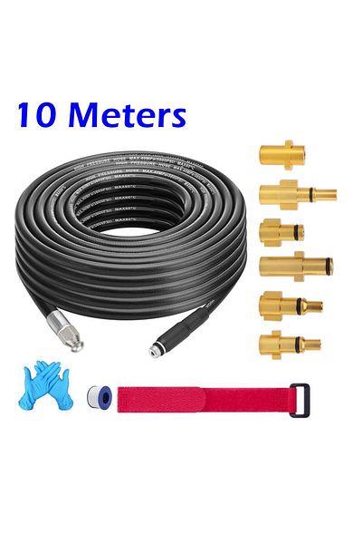Choice 10 Meters Sewer Hose Cleaning Kit For Karcher Lavor Bosch AQT Nilfiks High Pressure Drainage Wate...