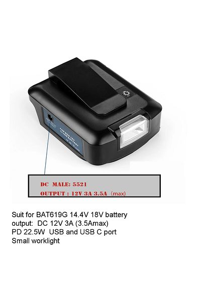 Choice Dc12v3a Usb C Light Adaptor For Bosch 18v Battery To Pd 22.5w Usb C And Diy Dc 12v 3a And Flashlig
