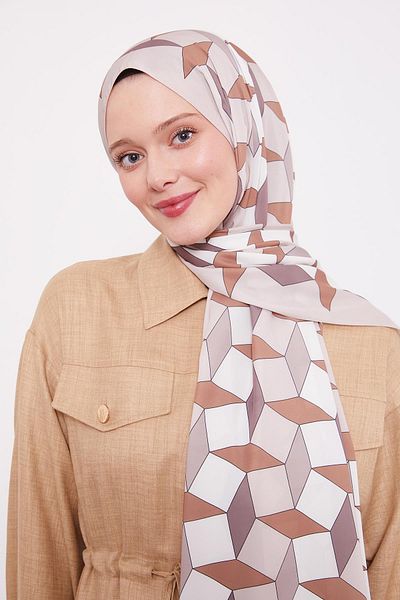 Levidor Şal Club cu model geometric crem