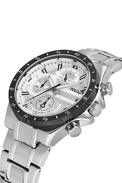 Polo Air ساعة يد رجالية فضية بسلك معدني - PL-0892E6x