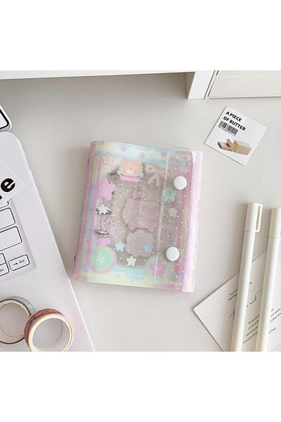 Choice دفتر ملاحظات على شكل دب آخر على شكل مجلد Kawaii M5 مع ورق إعادة تعبئة، دفتر جدول زمني صغير على شكل دب لطيف، مدرسة