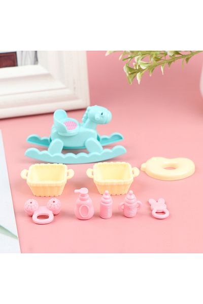 Choice 1:6 Mini Small Plastic Rocking Horse Model Balance Horse Doll House Decoration Pretend Play House...