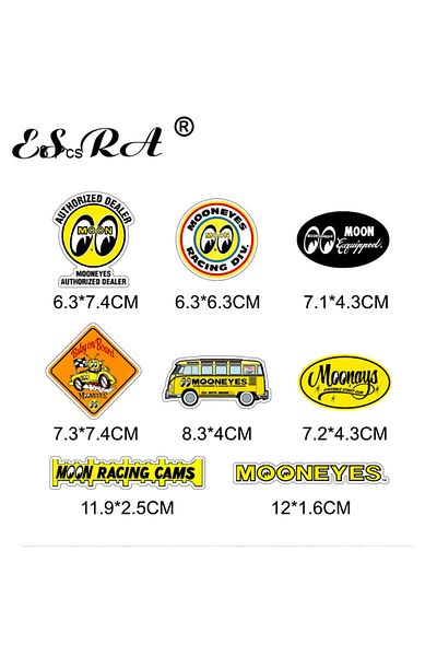 Choice 8 Pcs 8 Pcs/set Stickers Motor Decals Moon Car Stickers Skateboard Decora Pegatinas Waterproof For