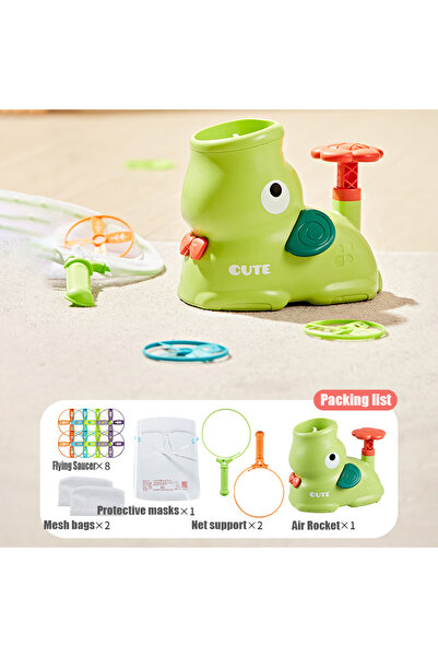 Choice لعبة قاذف الهواء في الهواء الطلق على شكل فيل أخضر، قرص طائر، صحن طائر، قاذف قدم، قفز للأطفال