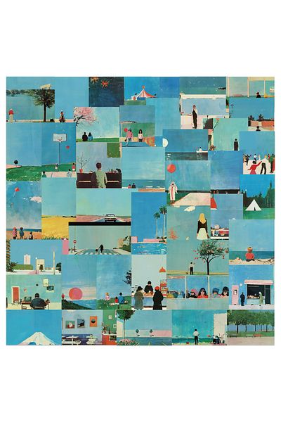 Choice 50pcs 50pcs Elegant Blue Vintage Painting Stickers Decals Decoration Suitcase Scrapbooking Laptop Ph