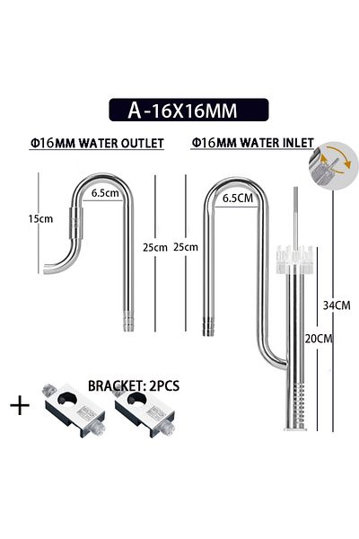 Choice A-16x16 Aquarium Filter Stainless Steel External Filter Accessories Inlet And Outlet Water Remove Oi