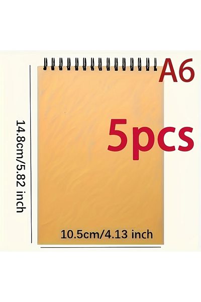 Choice 5pcs A6 5 Sketchbooks, Watercolor Paper, Top Spiral Binding, 1 Book With 30 Sheets, Acid Free Art Sk