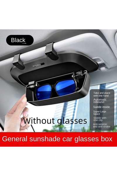 Choice black Car glasses case, sun visor, multifunctional car sunglasses hold...