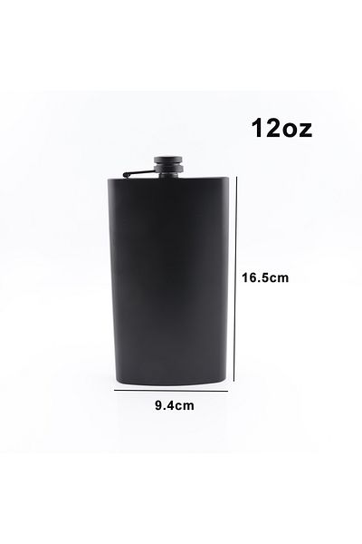 Choice 12oz 6oz/7oz/8oz/9oz/10oz/12oz Matte Black Hip Flask Leak-proof Stainless Steel Whiskey Flask With F