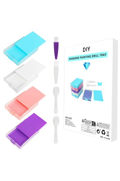 Choice 4pcs Tray Diamond Art Trays With Rack Kits,new Drawer Tray With Multi-size Drill Plate Keep Drill Ne