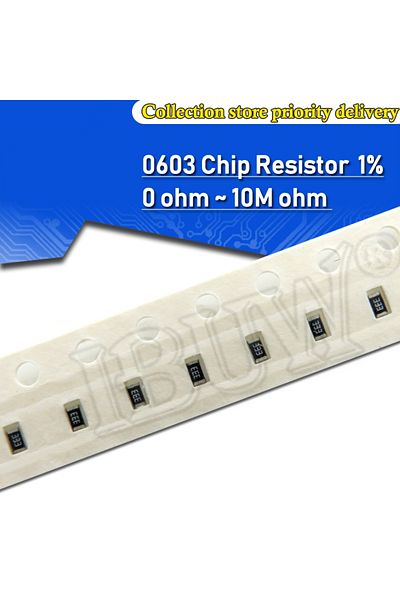 Choice 10k 100pcs 0603 1% Smd Resistor 0r ~ 10m 1/10w 0 1 10 100 150 220 330 470 Ohm 1k 2.2k 10k 100k 1m 0r