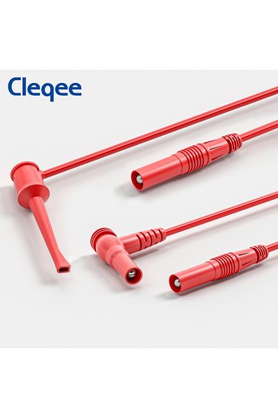 CLEQEE P1925 Silicone Multimeter Test Leads Kit Test Probes Set Alligator Clips Quick Test Hook C...