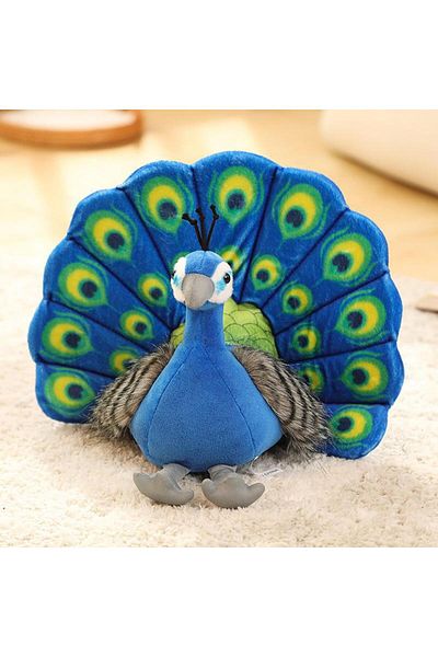 Choice 25cm 2 Cute Simulation Green Peacock Plush Toy Blue Peacock Doll Decorative Ornament Gift Bird Doll