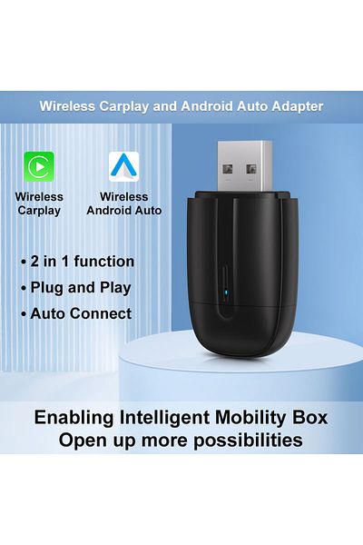 Choice Black Flixivi Dual Interface Wireless Carplay/android Auto Wireless Usb/type-c Adapter Smart Mini Bo