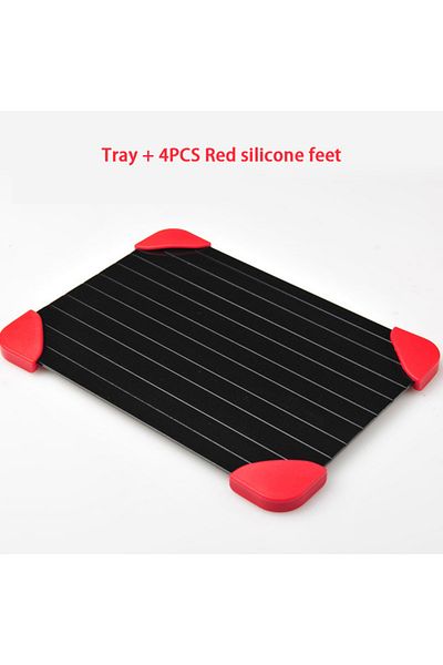 Choice 35.5x20.5x0.2cm Tray With Red Feet Fast Defrosting Tray Planche Decongelation Thaw Frozen Food Meat