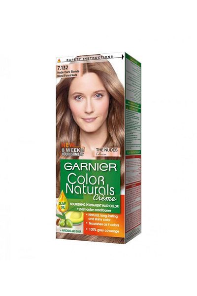 Garnier صبغة كولور ناتشرلز دائمه و مغذية للشعرمع بلسم أشقر غامق طبيعي للغاية 7.132 من غارنيير