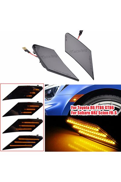 Choice مصباح إشارة انعطاف ديناميكي مدخن 2x LED لسيارة Toyota 86 Ft86 Gt86 مؤشر العلامة الجانبية المتتالي