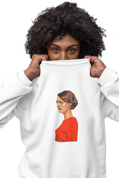 qoeuyl boutique Fleabag unisex, δώρο Φούτερ με στάμπα τριών νημάτων 100% βαμβακερό με λαιμόκοψη
