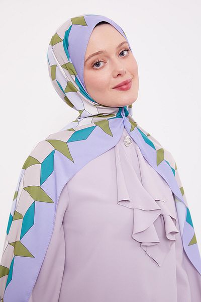 Levidor K.Lila Geometric Pattern Club Shawl