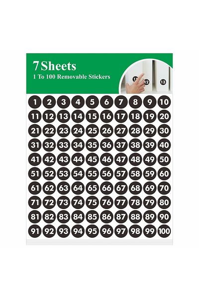 Choice 700 Round Digital Stickers, Continuous Black Vinyl Digital Labels 1-100 Self-Adhesive Dot Digital...