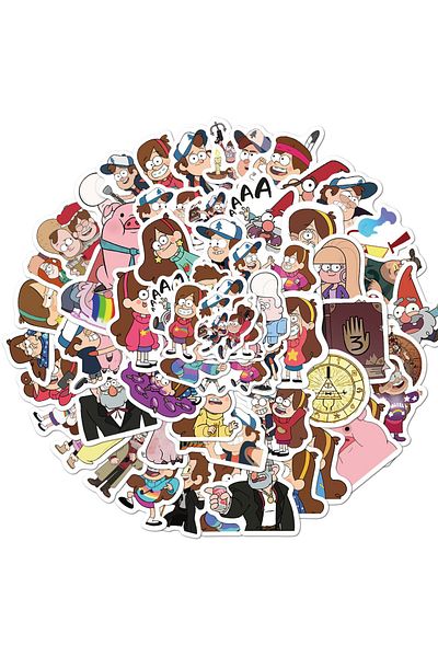 Choice 50pcs 50pcs Disney Cartoon Gravity Falls Stickers Cute Anime Toys Decals For Skateboard Phone Luggag