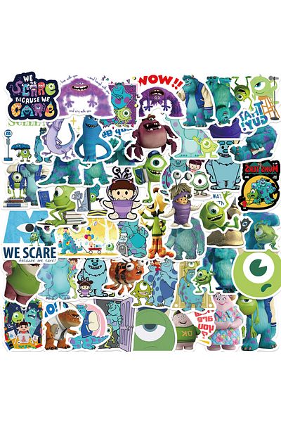 Choice 50pcs All 50pcs Disney Monster Inc Stickers Waterproof Diy Notebook Phone Skateboard Laptop Helmet C