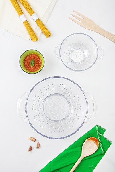Depa Acrylic Transparent 2-Piece Strainer Set (Pasta & Rice Strainer)