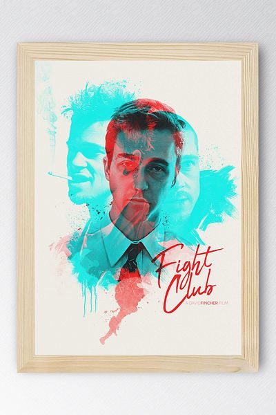 Saturn Fight Club Framed Painting - Fight Club Movie Poster Painting