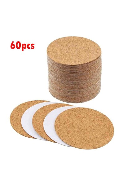 Choice 60 Pcs Self Sticker Cork Coasters Cork Mats Cork Backing Sheets 10cm/3...
