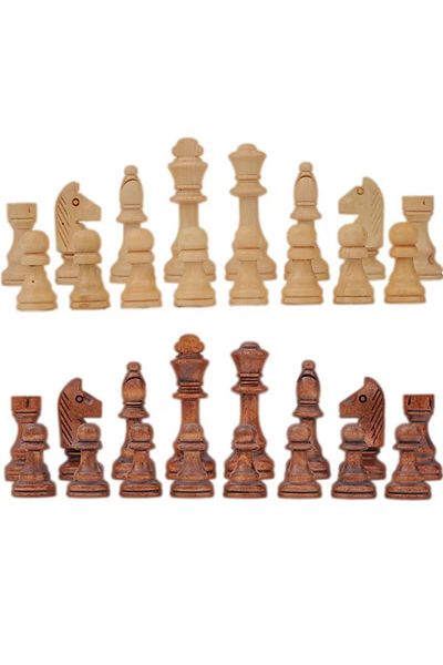 Choice 4 In Chess 32 Pieces Wooden Chess King Height 110mm Game Set Chessmen Chess Leathe Board Competition