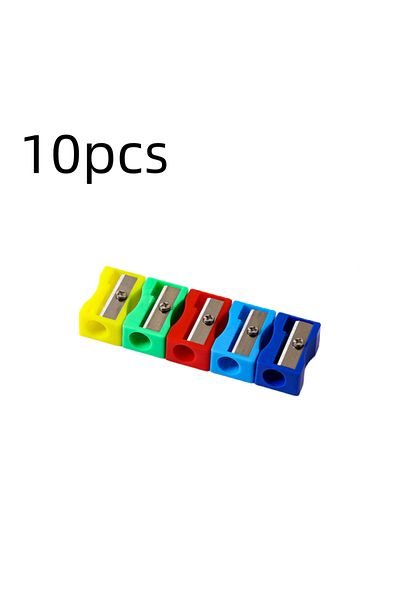 Choice Randomly 10pcs 10pcs Mini Colored Single Hole Rectangular Plastic Pencil Sharpener For Elementary Sc
