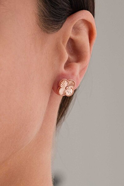 AcestesDesign Yonca Şans Model Parlak Kalemli Zarif Tasarım Altın Kaplama 925...