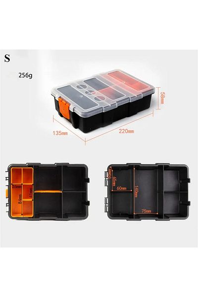 Zimir S Plastic Portable Parts Toolbox Multi-grid Combination Screw Storage Box Metal Parts Hardware Tool.