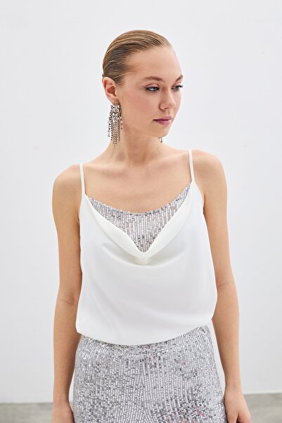 Sateen Μπλούζα με γιακά Degaje - Ecru