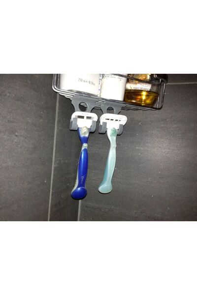 Goplast Premium 2 Adet Siyah Tıraş Bıçağı Tutucu Askılı Banyo Düzenleyici Jil...