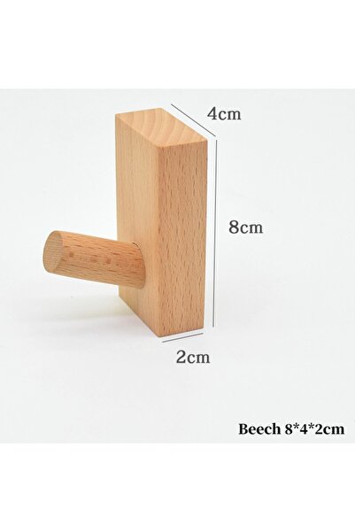 Choice علاقة ملابس خشبية مربعة الشكل من خشب الزان، مثبتة على الحائط، حامل مزخ...