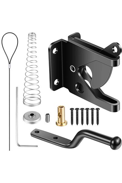 Choice A Self-locking Gate Latch Carbon Steel Post Mounted Fence Gate Latch Heavy Duty Automatic Gravity L.
