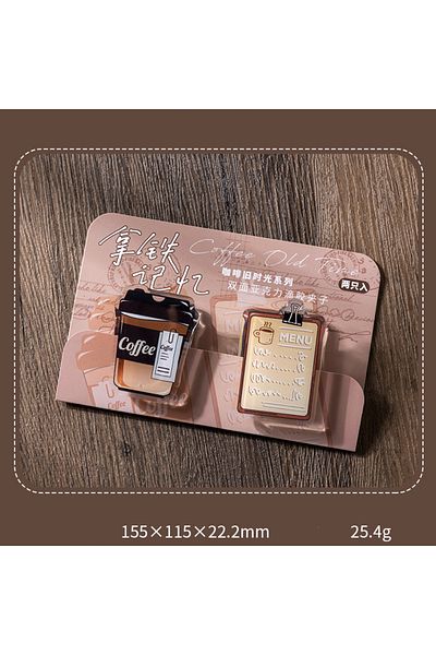 Choice 3 2pcs Ins Acrylic Adhesive Small Clip Coffee Old Time Note Clip Bill Storage Clip Sealing Clip Sma.